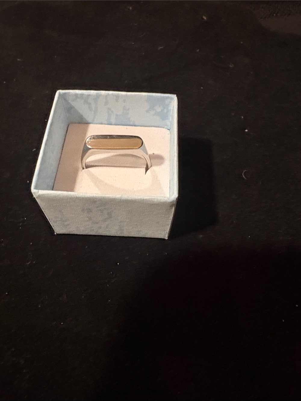 Men's Two-Tone Bar Signet Ring - Silver and Gold